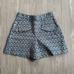 Maje Blue Geometric Women's Shorts